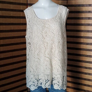 Cynthia Rowley | Sleeveless Lace Blouse (XL)